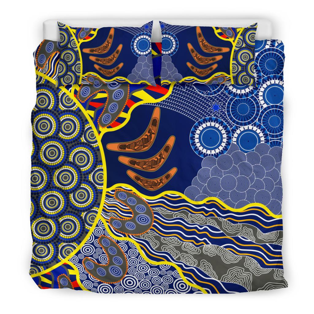 aboriginal-bedding-set-australian-boomerang-dot-painting-art