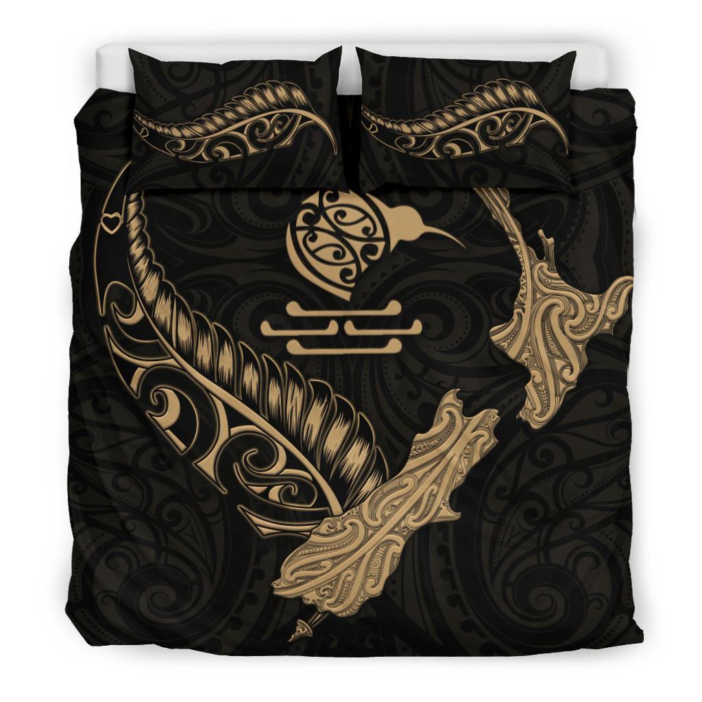 new-zealand-heart-bedding-set-map-kiwi-mix-silver-fern-gold