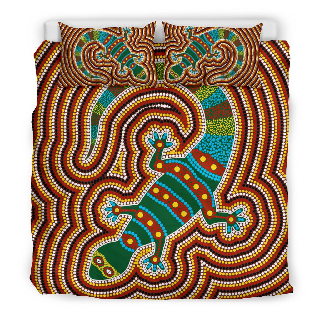 aboriginal-bedding-set-lizard-dot-painting-patterns