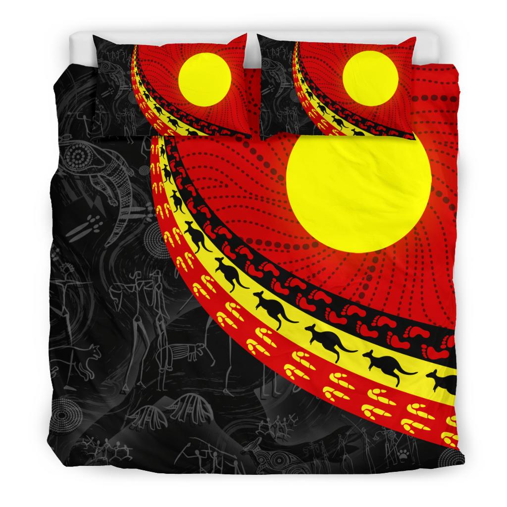 aboriginal-bedding-set-indigenous-flag-circle-dot-painting