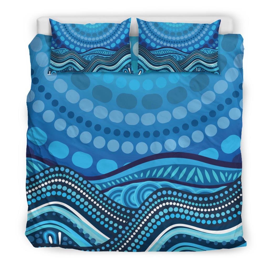 aboriginal-bedding-set-blue-circle-aboriginal-art