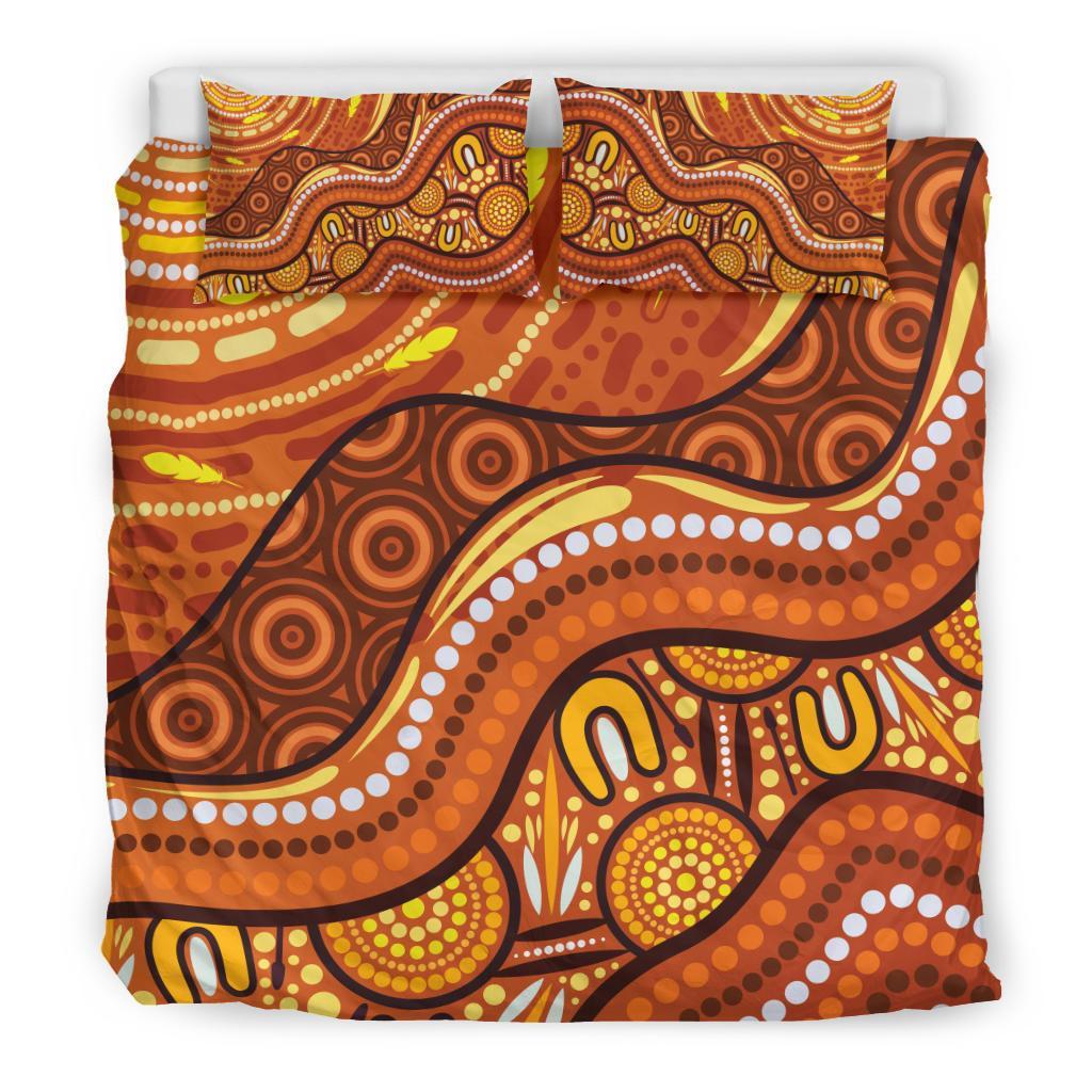 aboriginal-bedding-set-landscape-and-the-sun-dot-painting-art