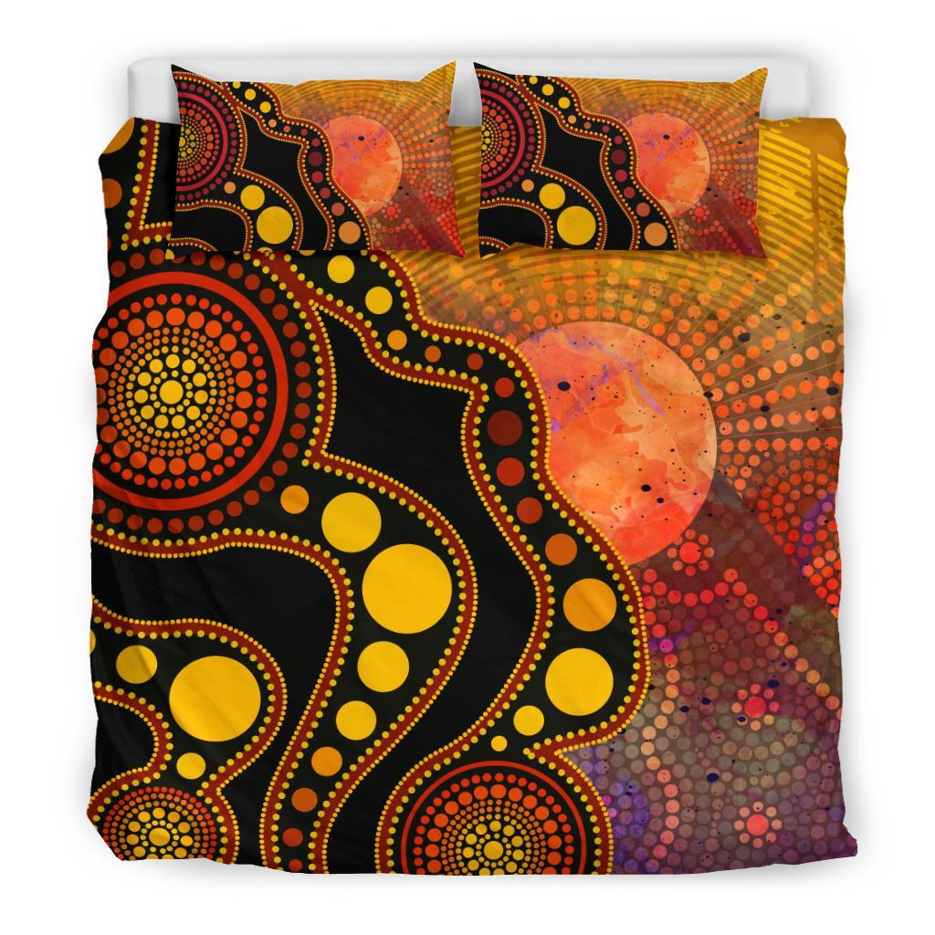 aboriginal-bedding-set-australia-indigenous-flag-circle-dot-painting-art-golden