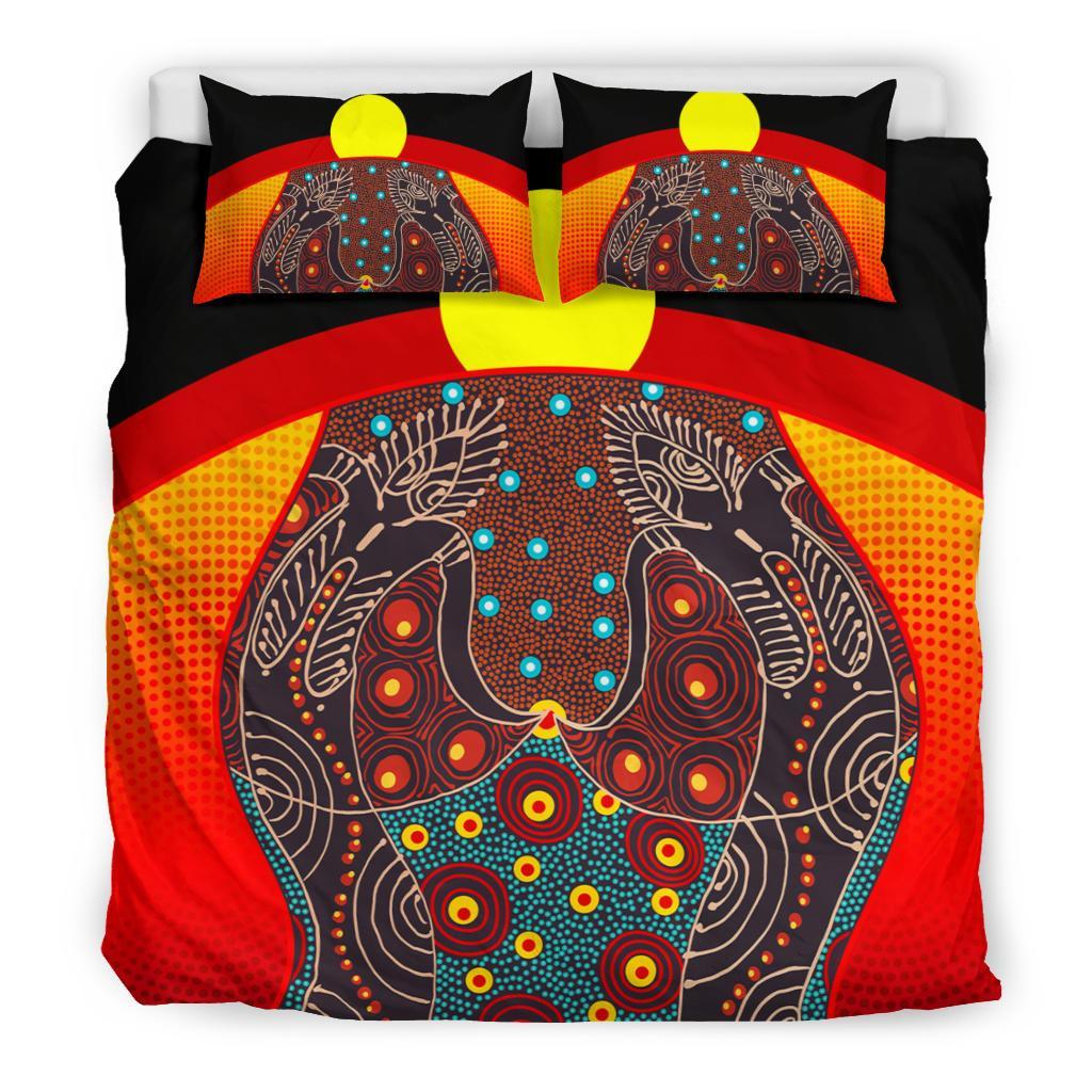 bedding-set-aboriginal-sublimation-dot-pattern-style-red