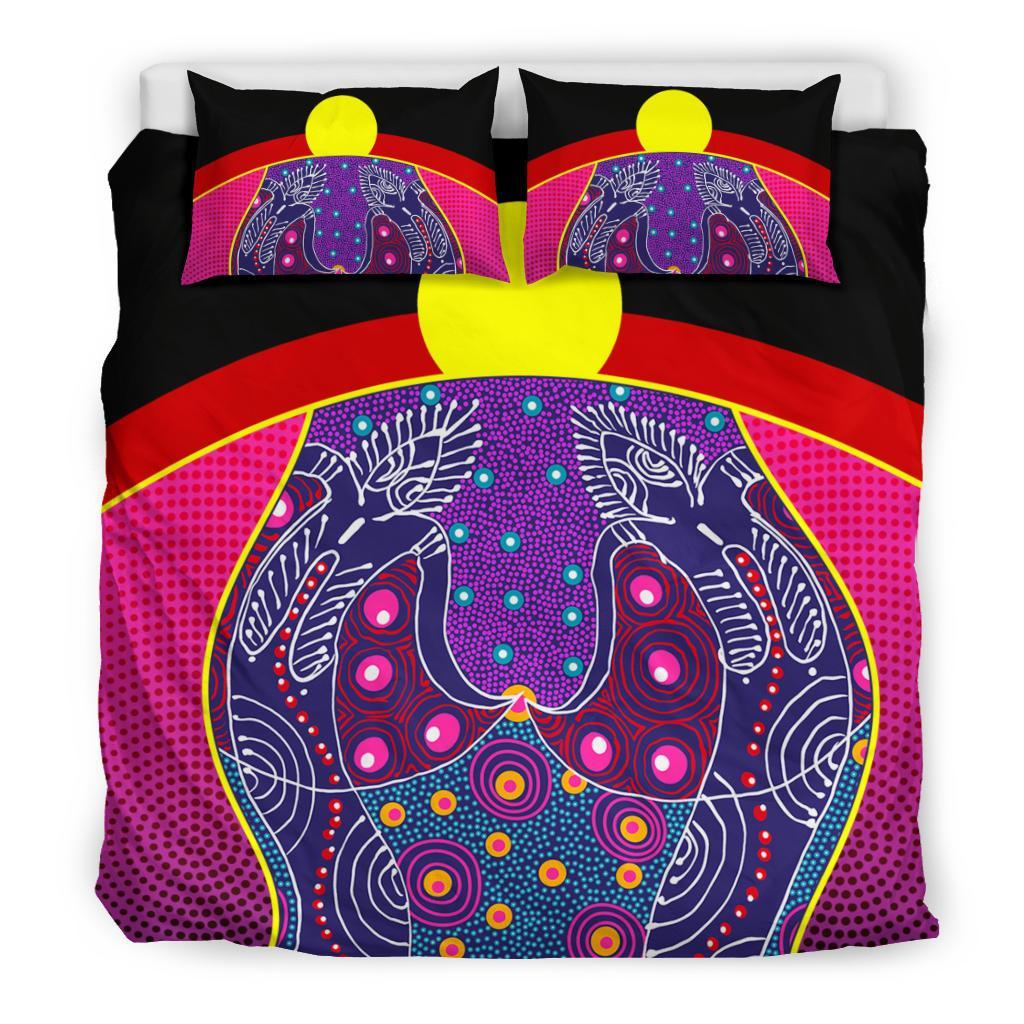 bedding-set-aboriginal-sublimation-dot-pattern-style-violet