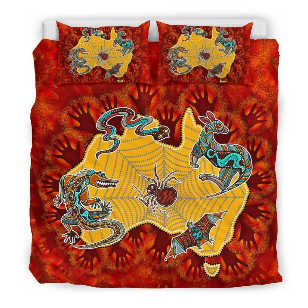 aboriginal-bedding-set-australia-map-hand-patterns-spider-web