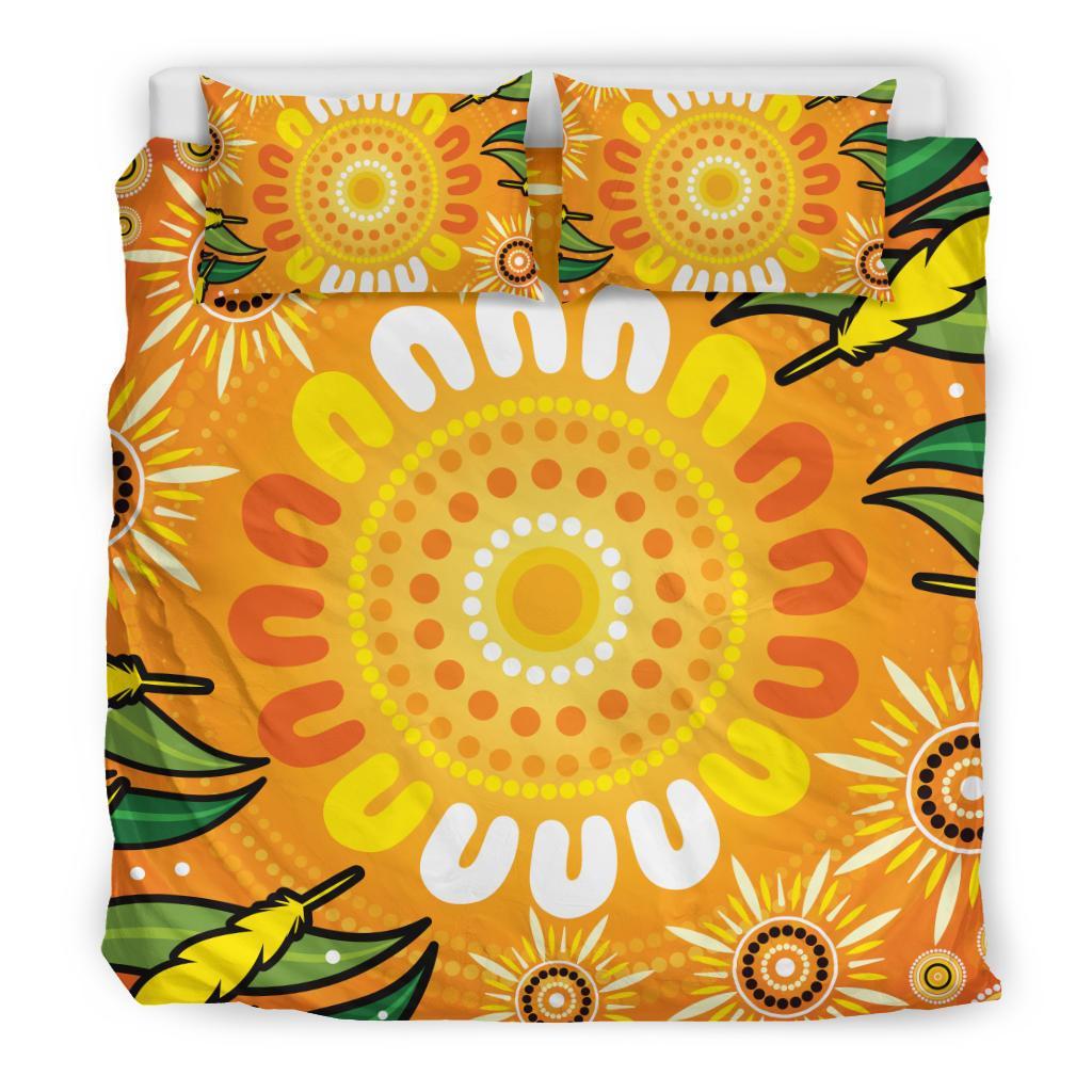 aboriginal-bedding-set-indigenous-circle-leaf-patterns