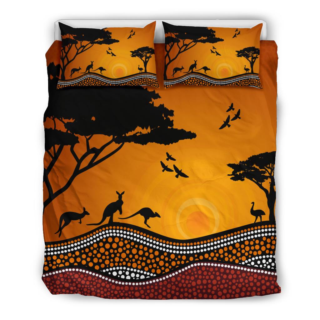 aboriginal-bedding-sets-kangaroo-dot-painting-sunset-landscape-art