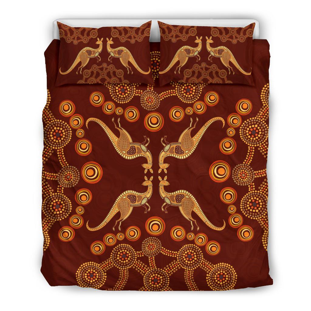 aboriginal-bedding-sets-kangaroo-patterns-circle-dot-painting-art