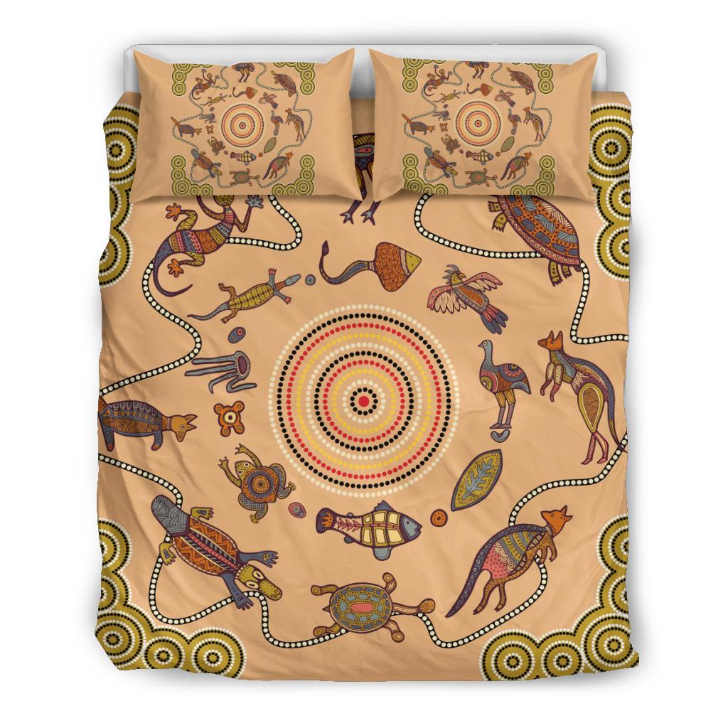 aboriginal-bedding-sets-kangaroo-turtle-crocodile-australian-animals