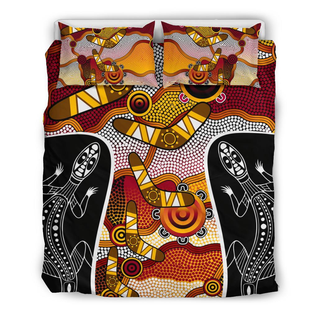 aboriginal-bedding-set-lizard-dot-painting-boomerang-patterns