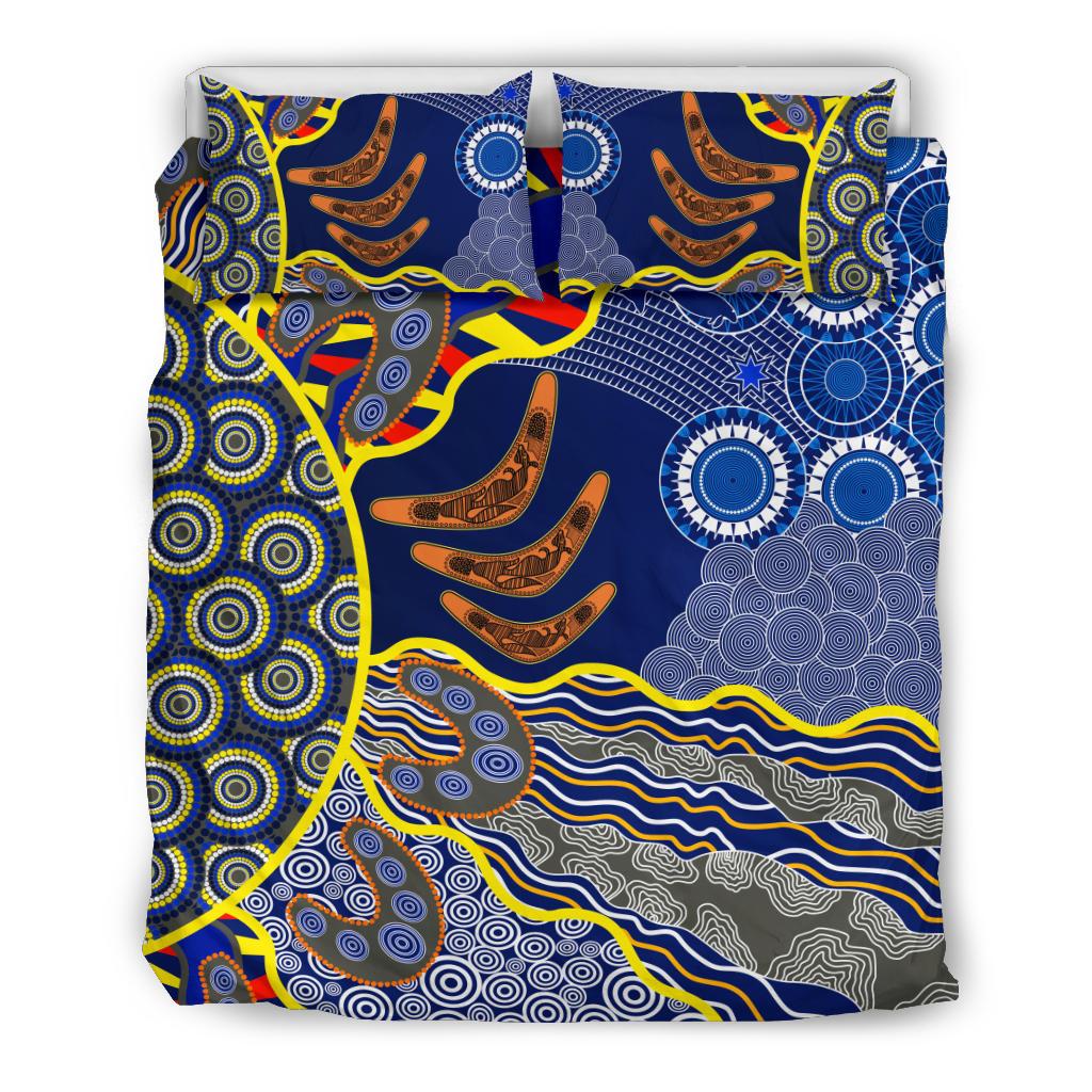 aboriginal-bedding-set-australian-boomerang-dot-painting-art