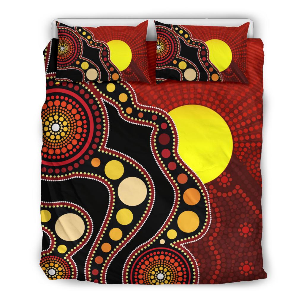 aboriginal-bedding-set-australia-aboriginal-lives-matter-flag-circle-dot-painting-art-bedding-set