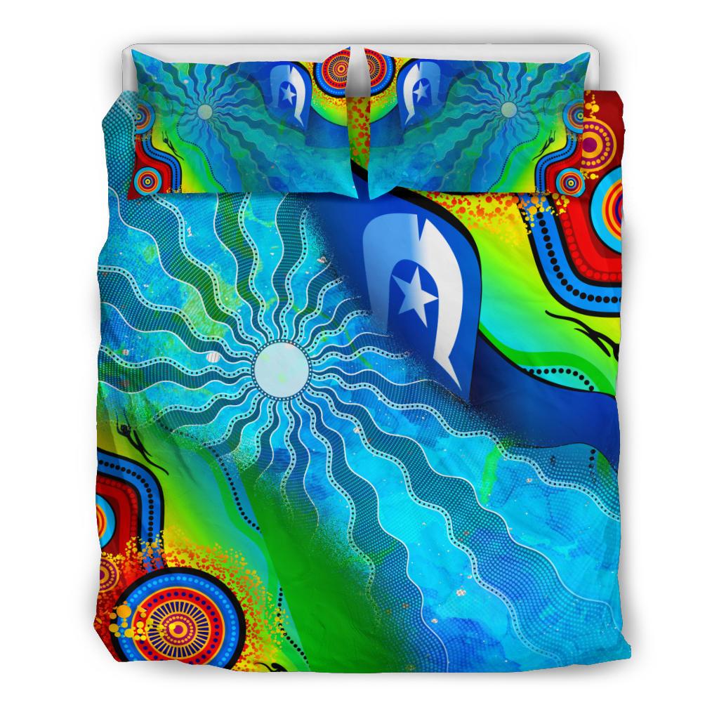 bedding-set-torres-strait-islanders-flag-with-aboriginal-patterns-bedding-set