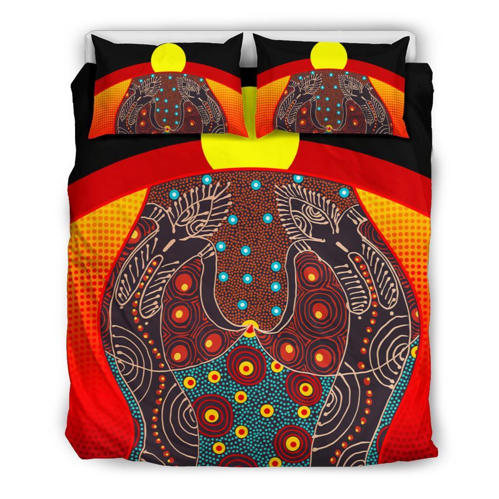 bedding-set-aboriginal-sublimation-dot-pattern-style-red