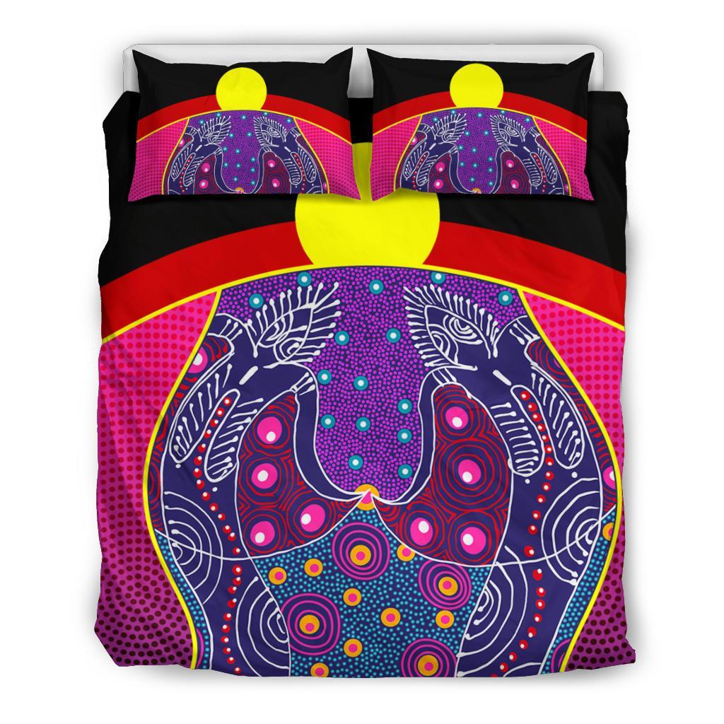 bedding-set-aboriginal-sublimation-dot-pattern-style-violet