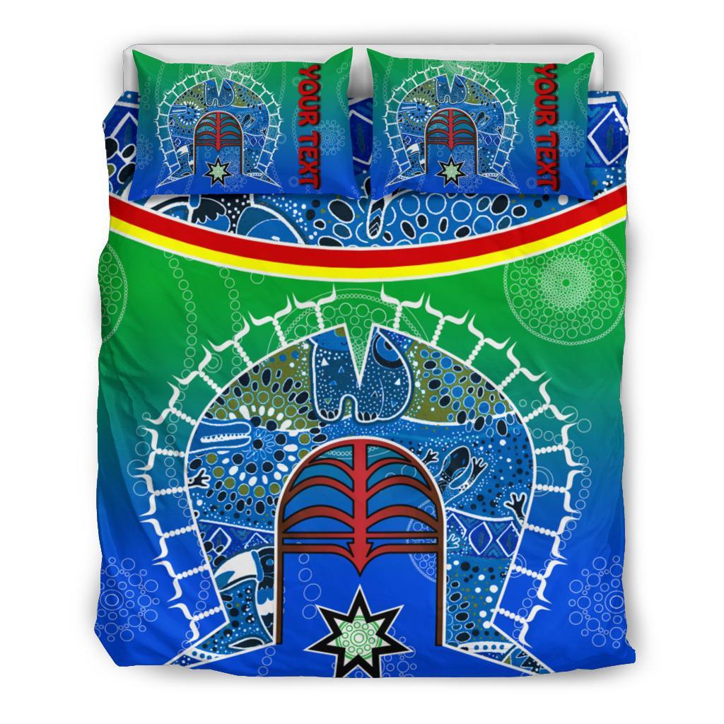 personalised-bedding-set-torres-strait-symbol-with-aboriginal-patterns