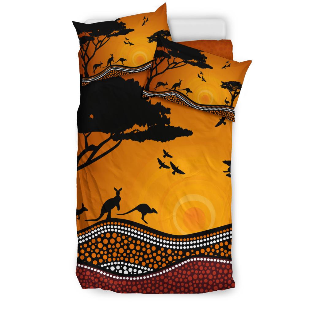 aboriginal-bedding-sets-kangaroo-dot-painting-sunset-landscape-art