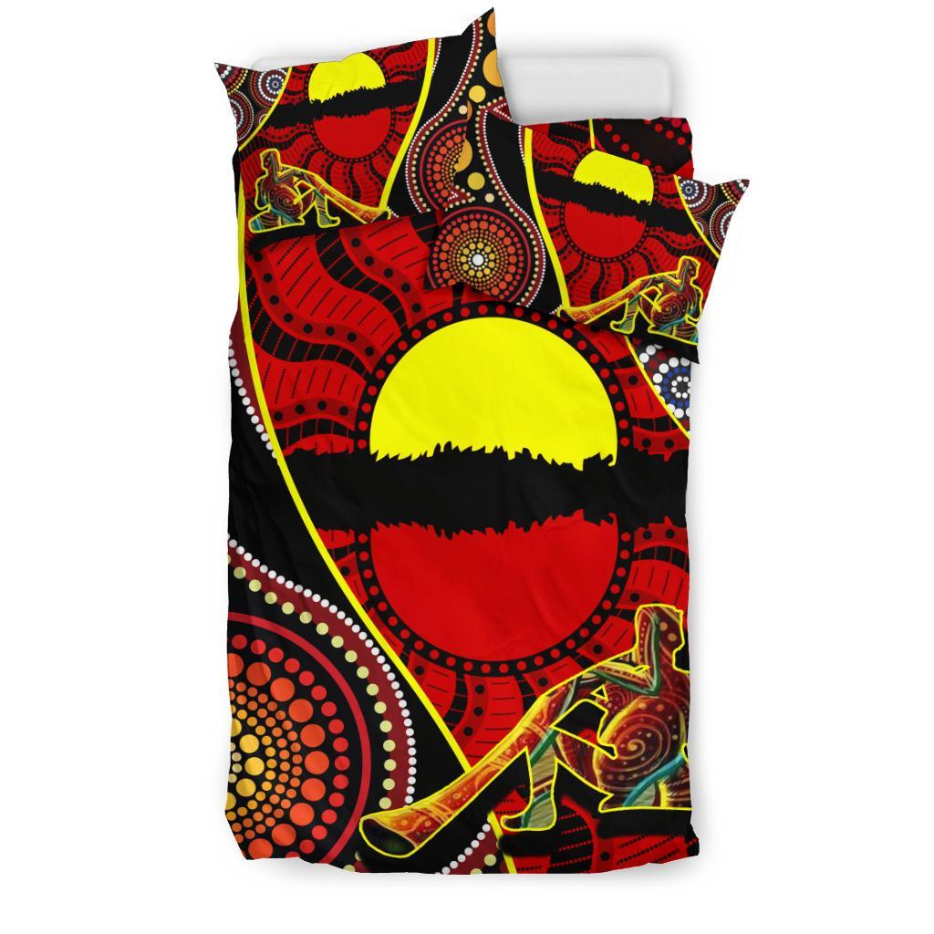 bedding-set-australia-aboriginal-dots-with-didgeridoo