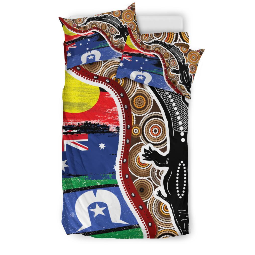 1saustralia-bedding-set-australian-aboriginal-crocodile-with-naidoc-flags