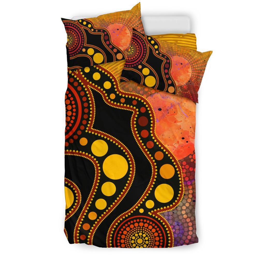 aboriginal-bedding-set-australia-indigenous-flag-circle-dot-painting-art-golden