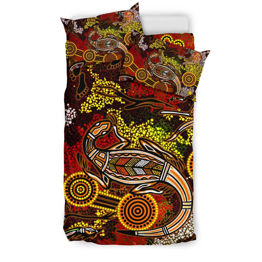 aboriginal-bedding-set-kangaroo-and-lizard-dot-painting-art