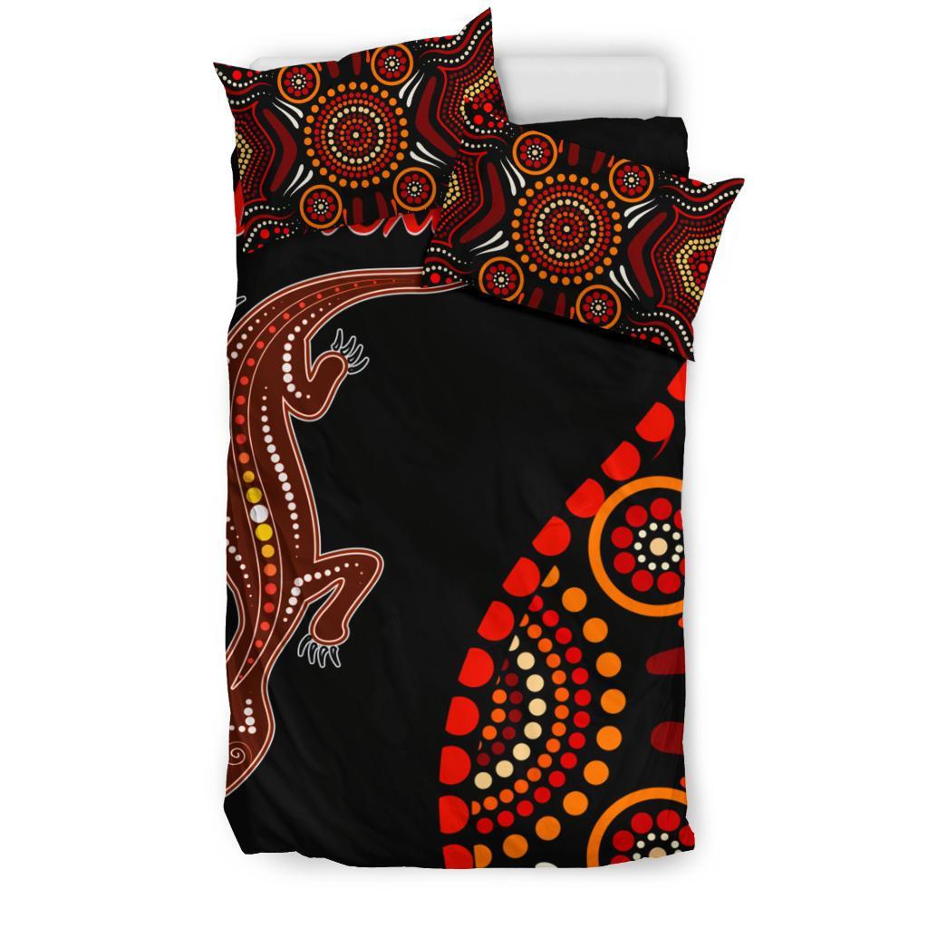 aboriginal-personalised-bedding-set-aboriginal-lizard-with-dot-painting-patterns