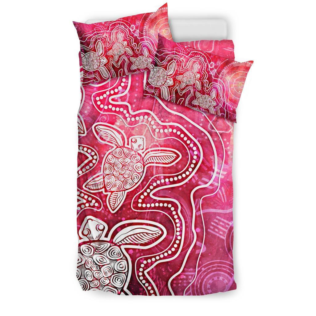 aboriginal-bedding-set-sea-turtle-with-indigenous-patterns-pink