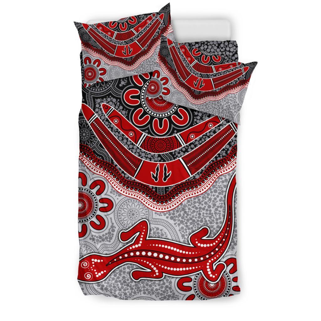 aboriginal-bedding-set-indigenous-boomerang-and-lizard-art