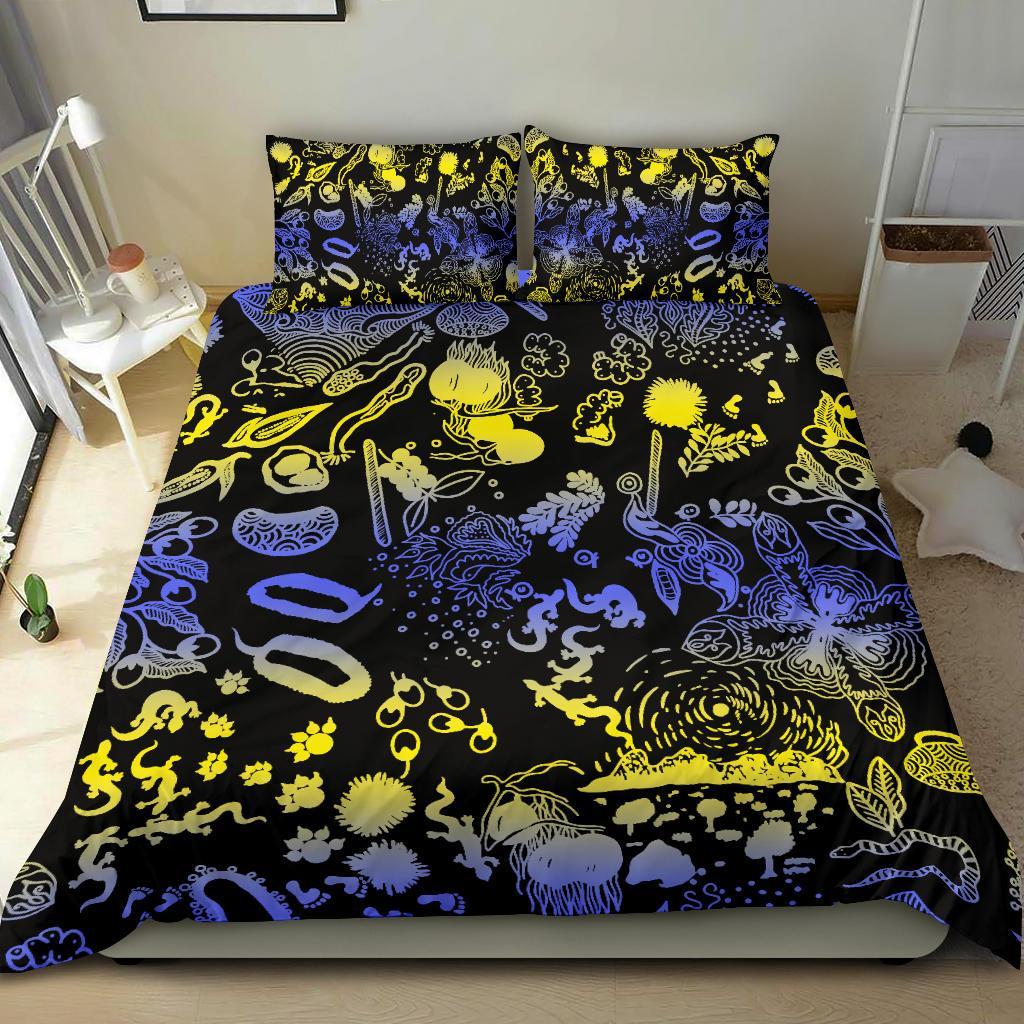 aboriginal-bedding-set-lizard-snakes-australian-animals-golden-wattle