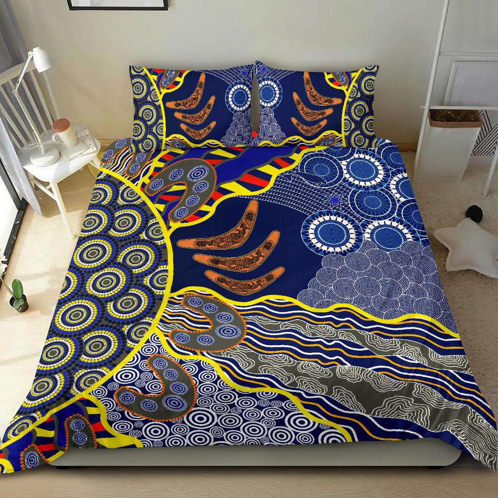 aboriginal-bedding-set-australian-boomerang-dot-painting-art