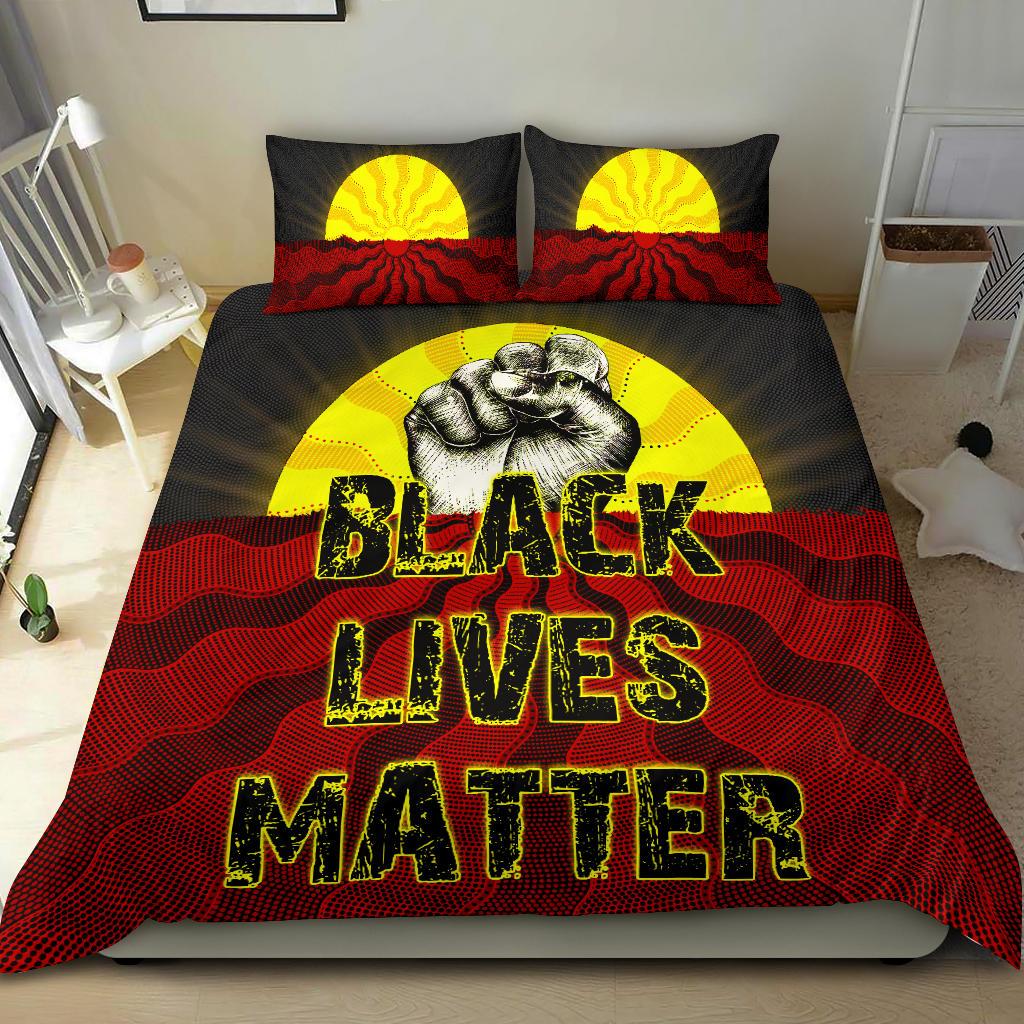 bedding-set-aboriginal-black-lives-matter-sun-dot-painting