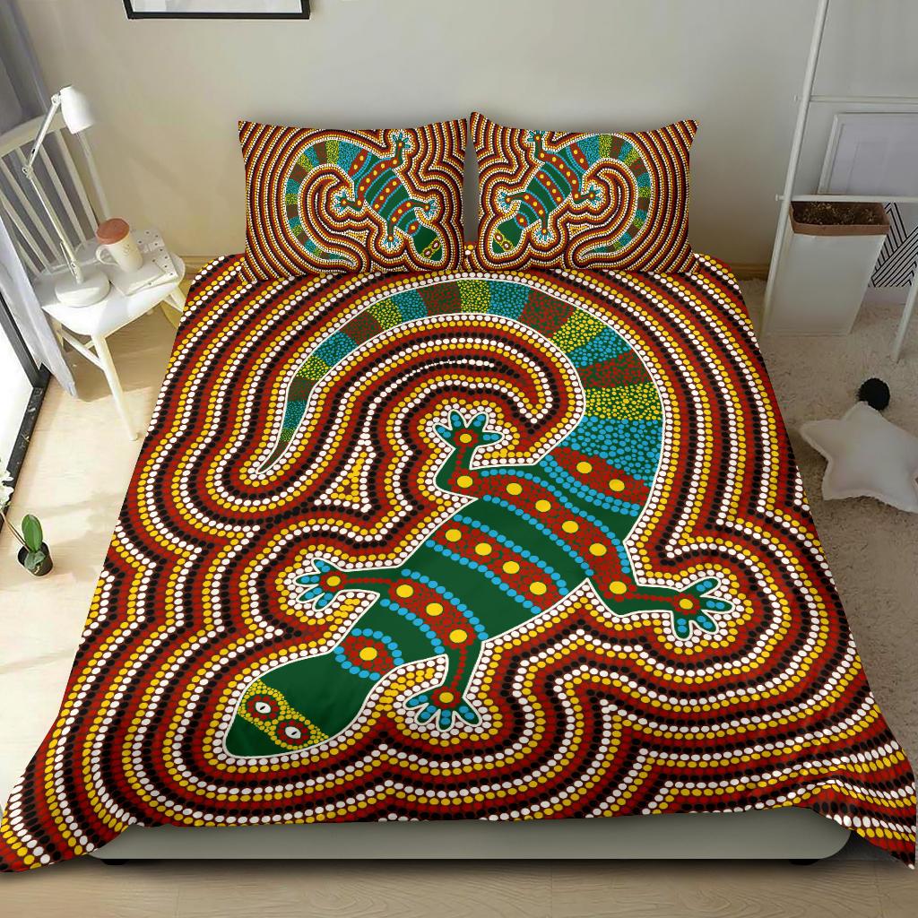 aboriginal-bedding-set-lizard-dot-painting-patterns