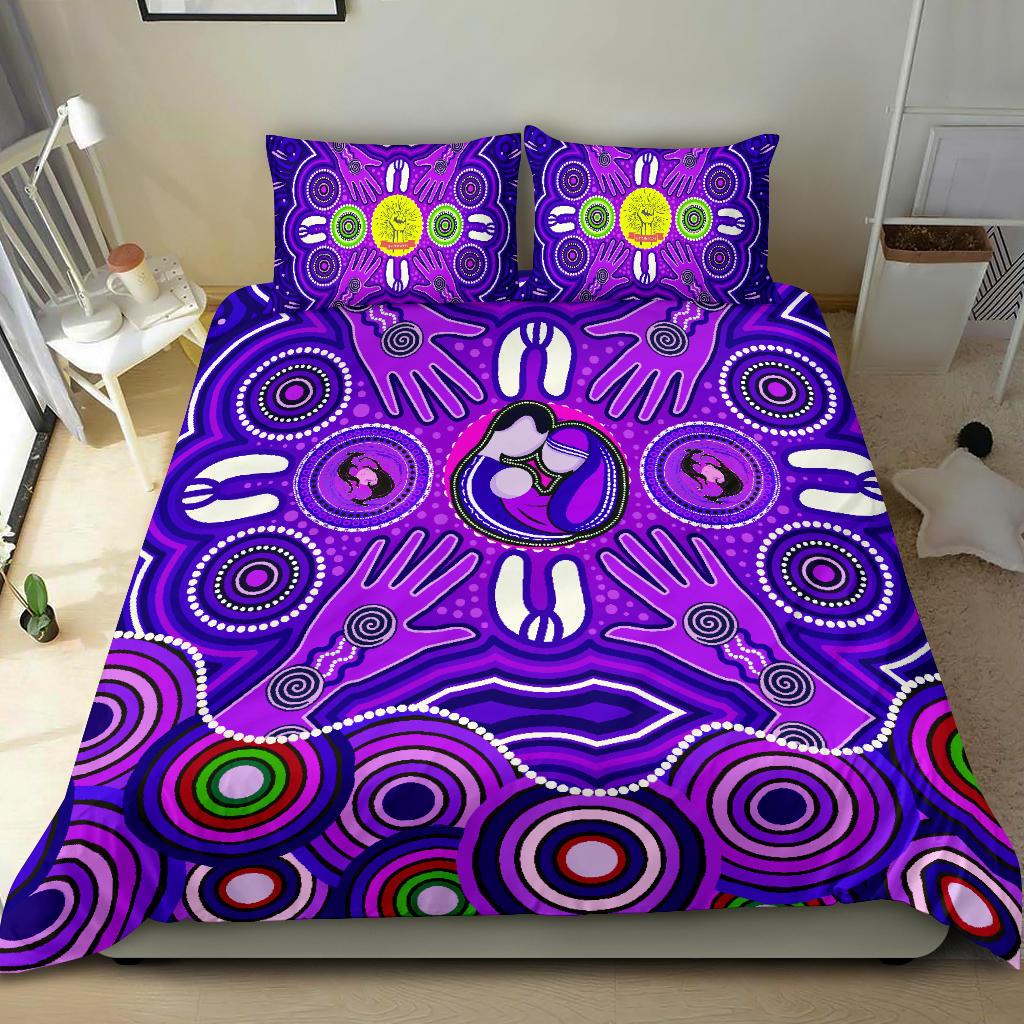 bedding-set-aboriginal-family-with-dot-painting-art-1