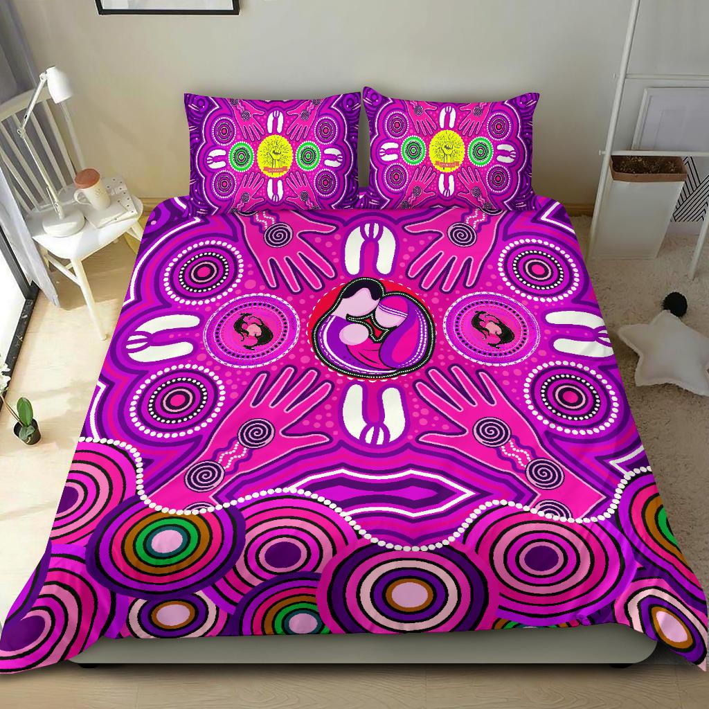 bedding-set-aboriginal-family-with-dot-painting-art