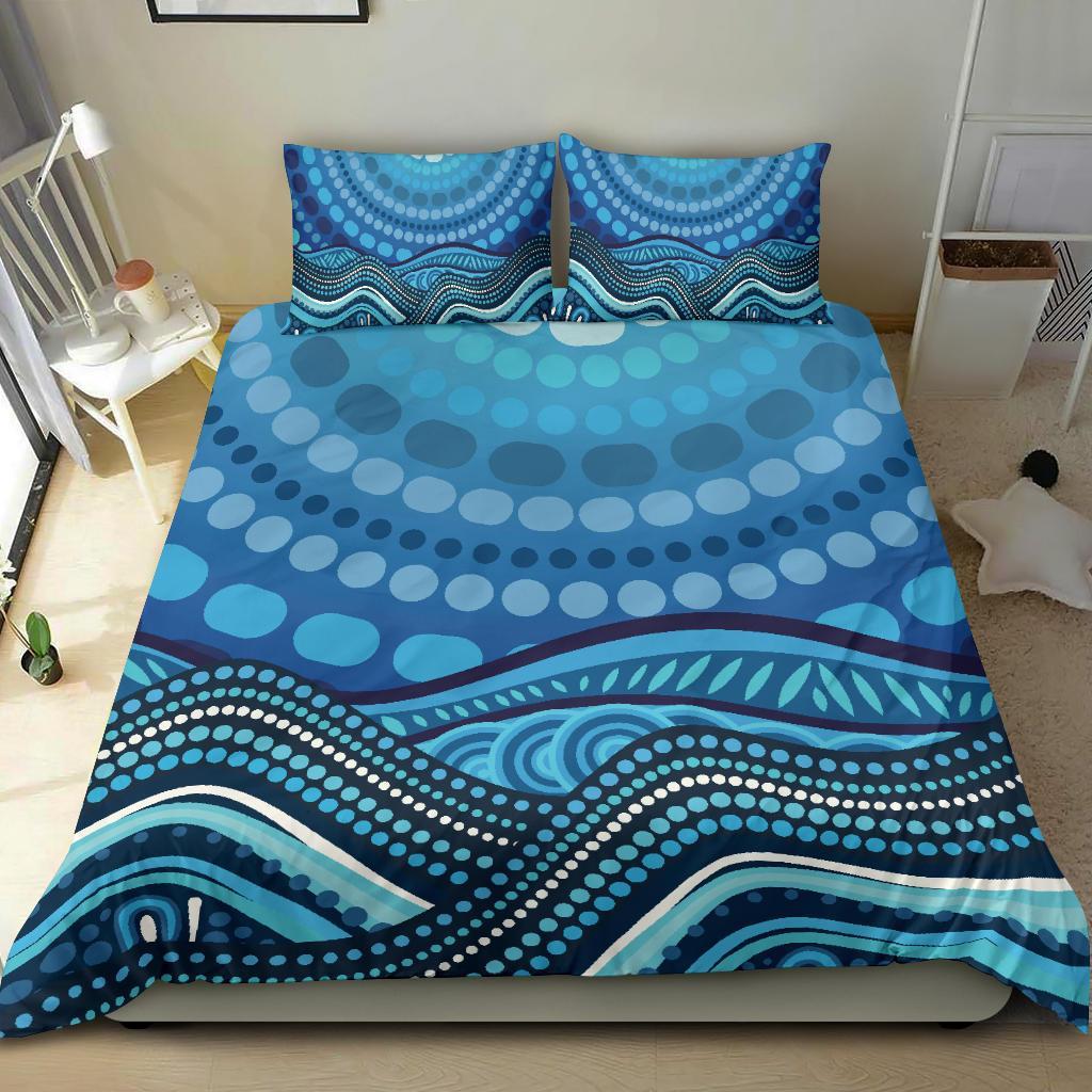 aboriginal-bedding-set-blue-circle-aboriginal-art