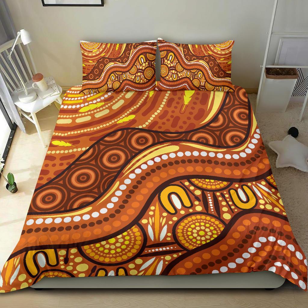 aboriginal-bedding-set-landscape-and-the-sun-dot-painting-art