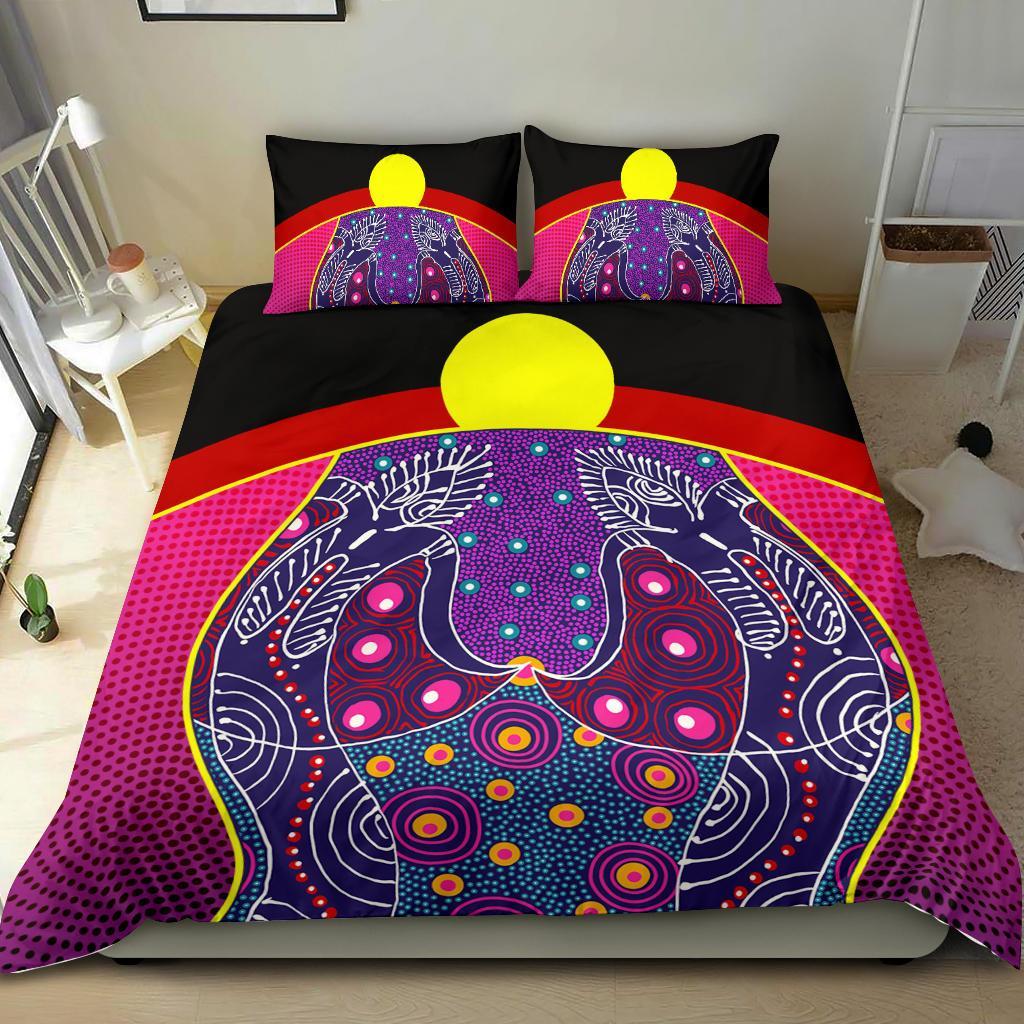 bedding-set-aboriginal-sublimation-dot-pattern-style-violet