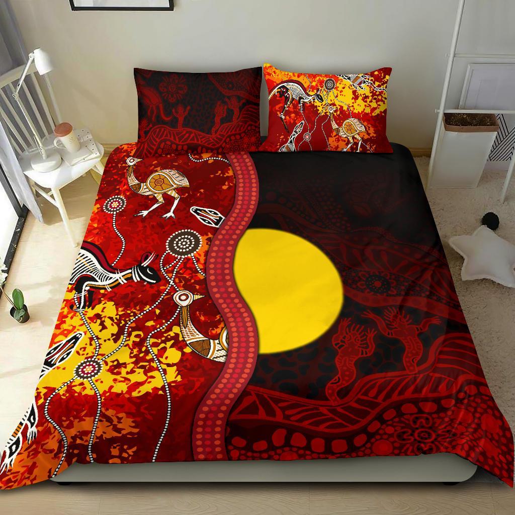 aboriginal-bedding-set-red-indigenous-flag