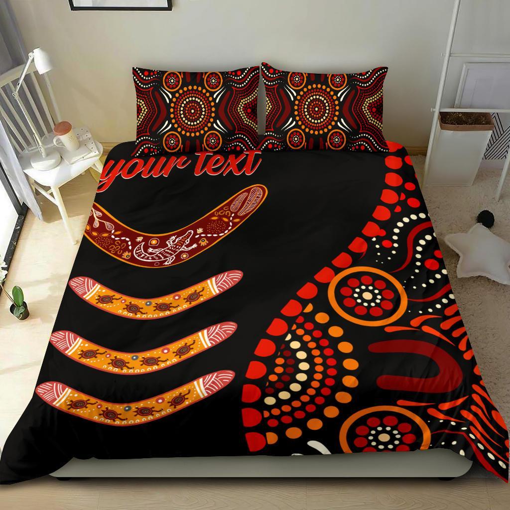 aboriginal-personalised-bedding-set-aboriginal-boomerangs-with-dot-painting-pattern