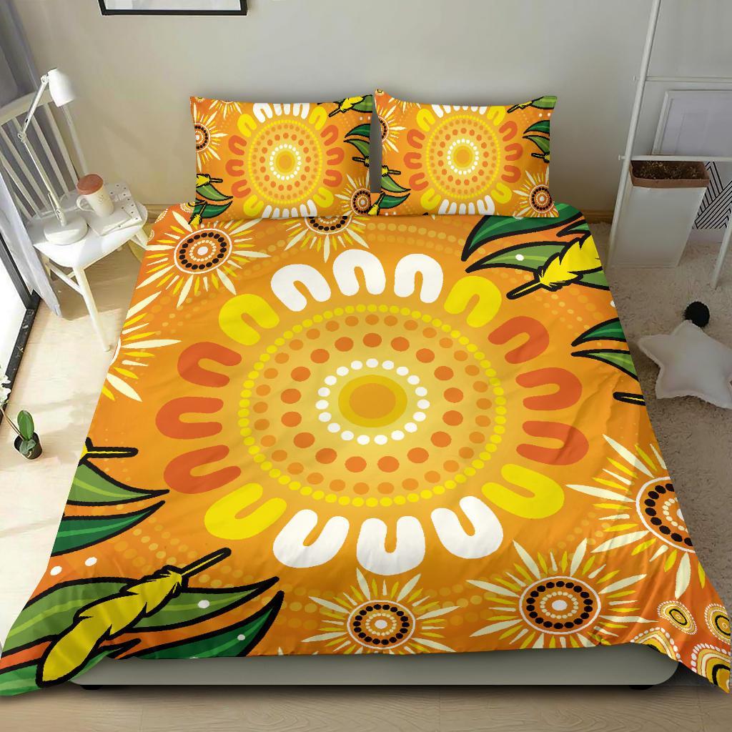 aboriginal-bedding-set-indigenous-circle-leaf-patterns