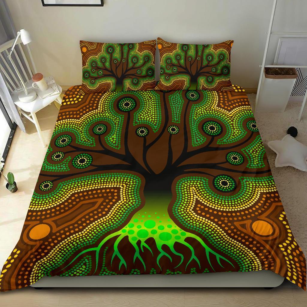 aboriginal-bedding-set-tree-dot-painting-art