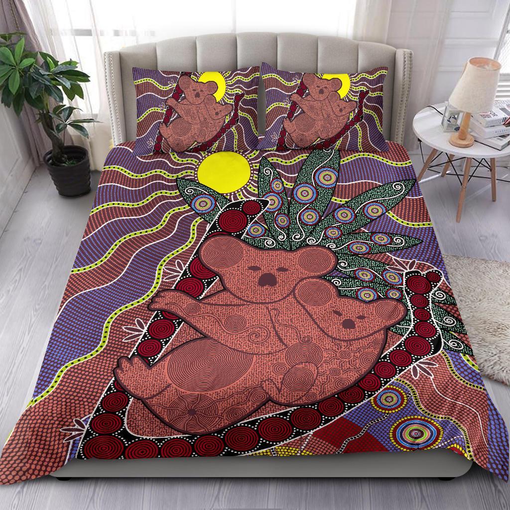 aboriginal-bedding-sets-koala-sun-dot-painting-circle-patterns