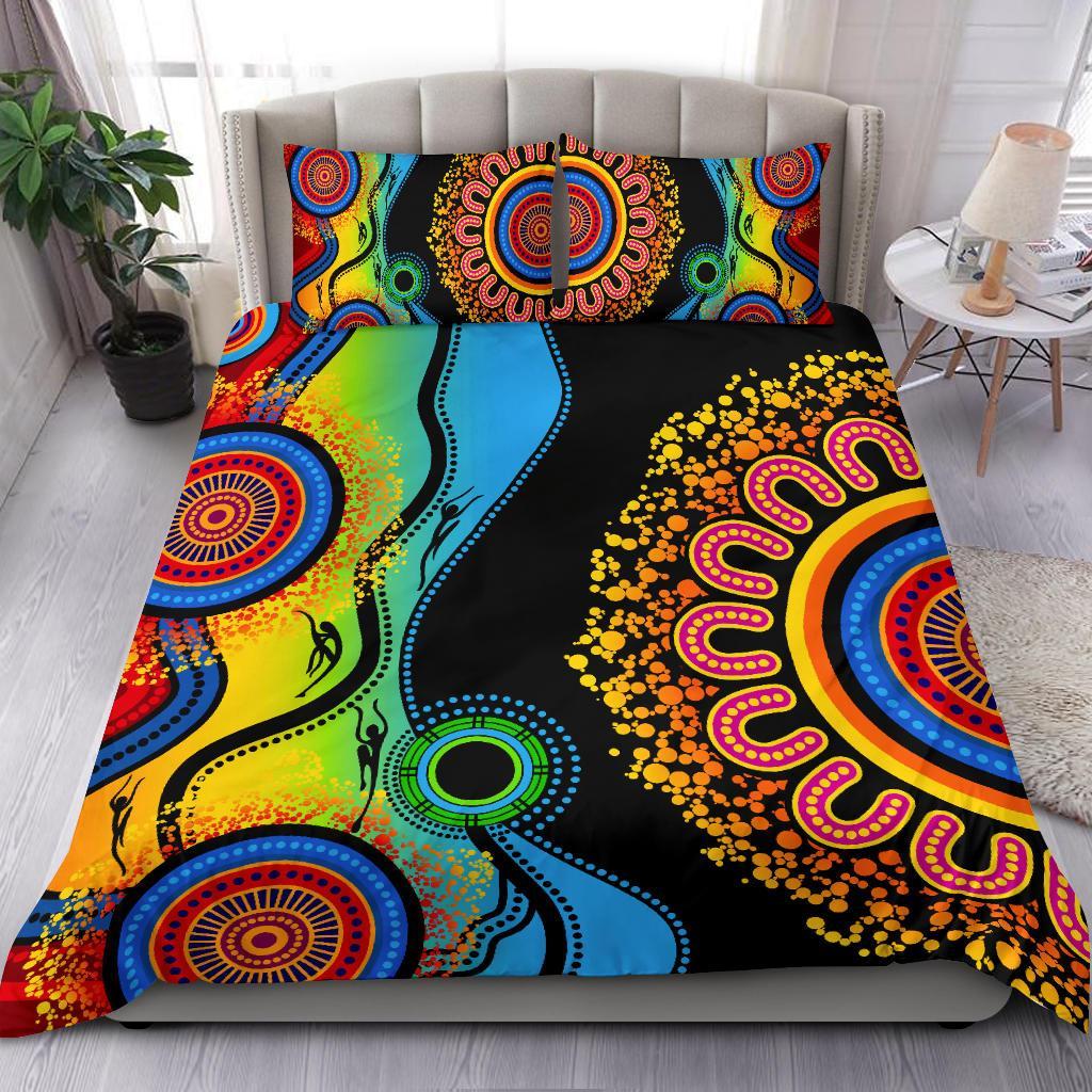 aboriginal-bedding-set-dot-painting-indigenous-circle-patterns-blue-dream