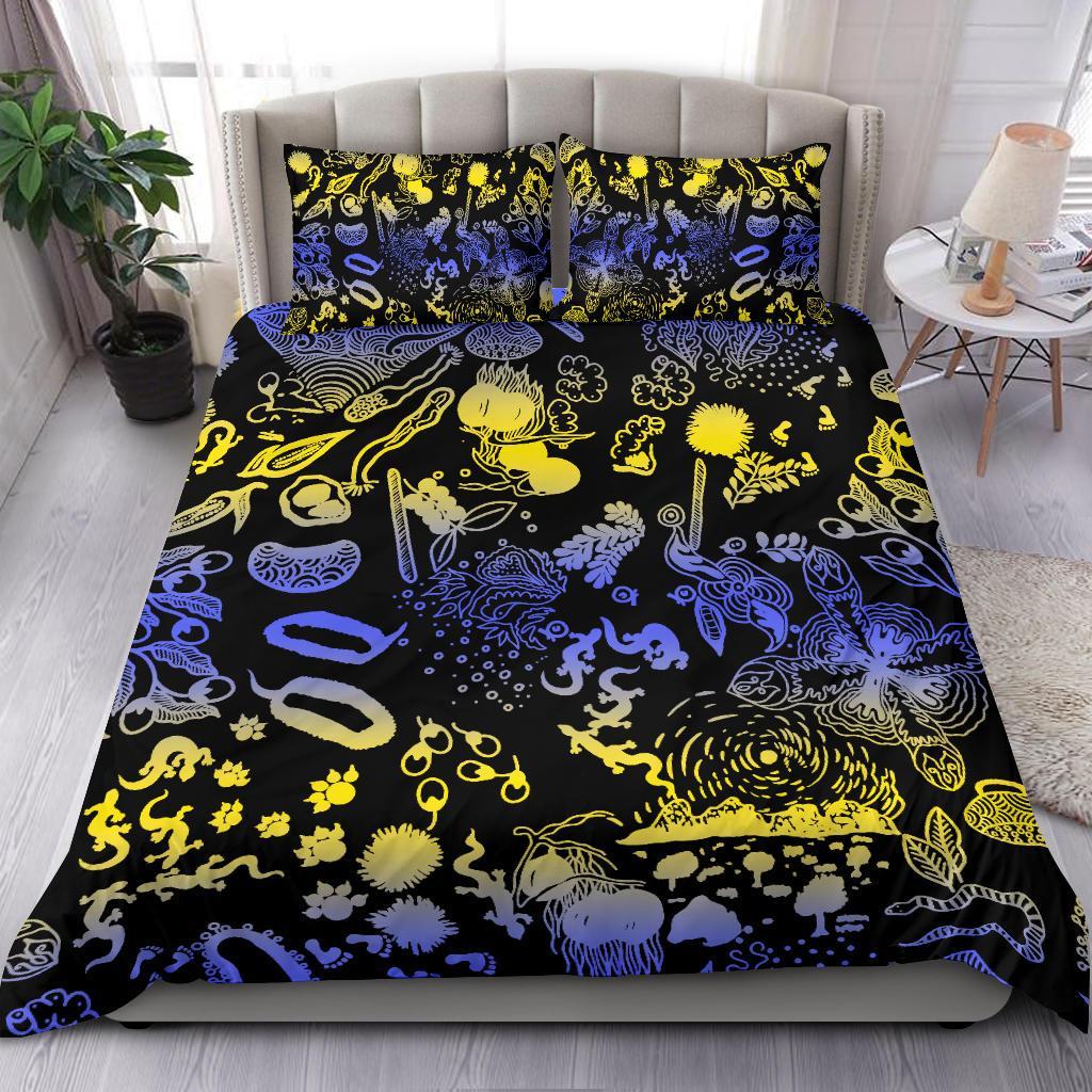 aboriginal-bedding-set-lizard-snakes-australian-animals-golden-wattle