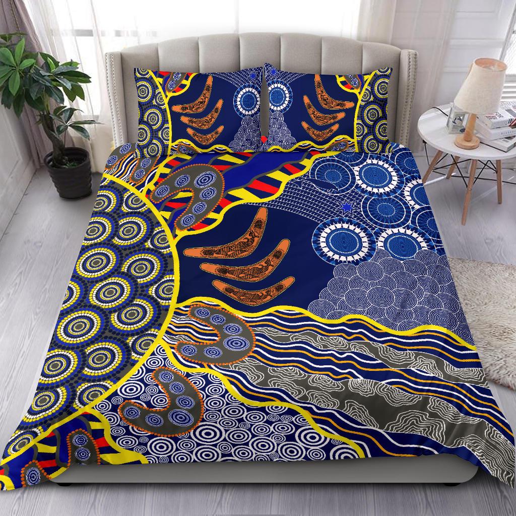 aboriginal-bedding-set-australian-boomerang-dot-painting-art