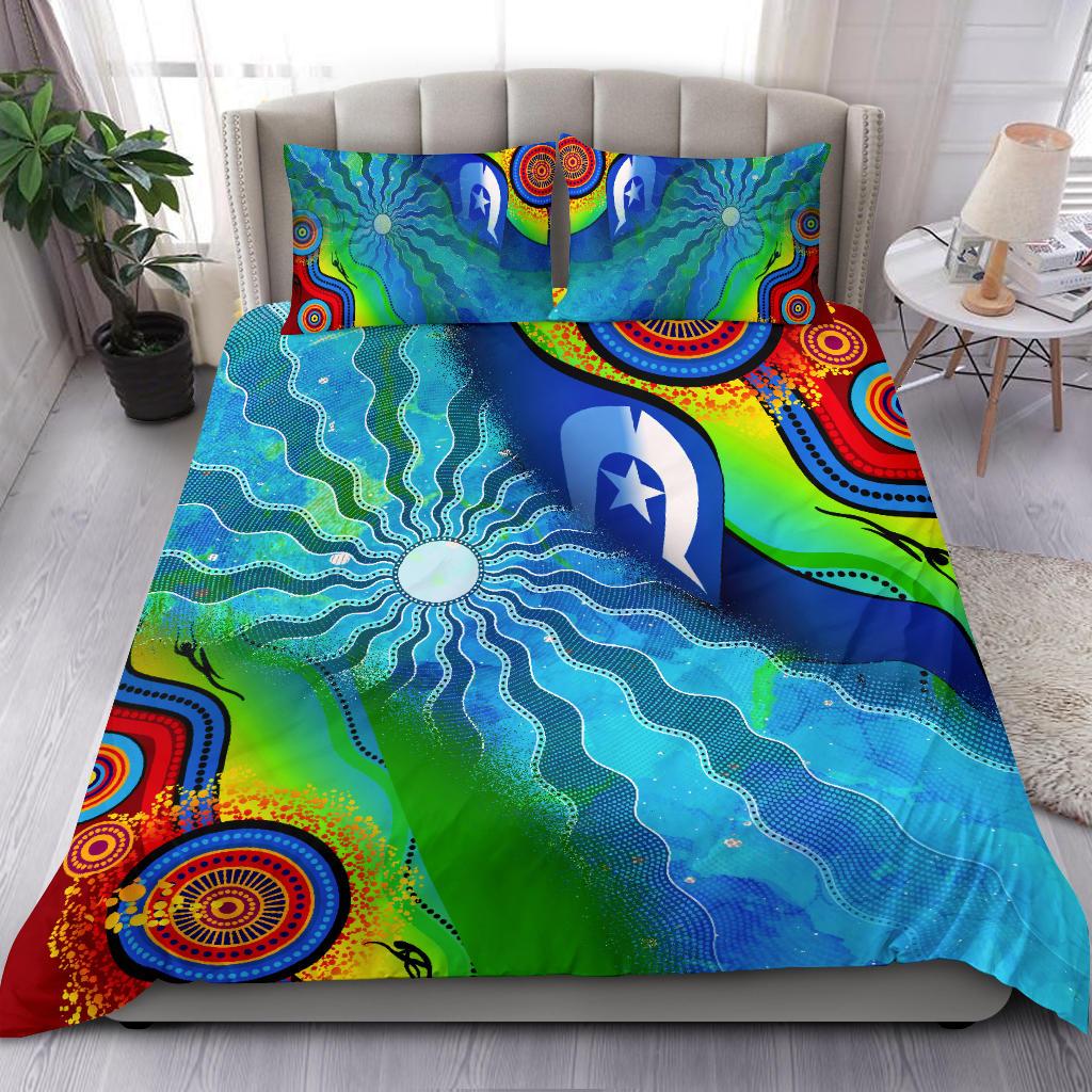 bedding-set-torres-strait-islanders-flag-with-aboriginal-patterns-bedding-set