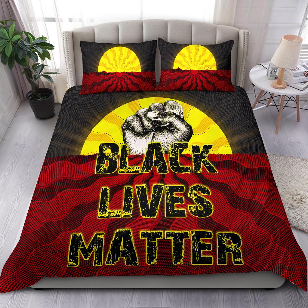 bedding-set-aboriginal-black-lives-matter-sun-dot-painting