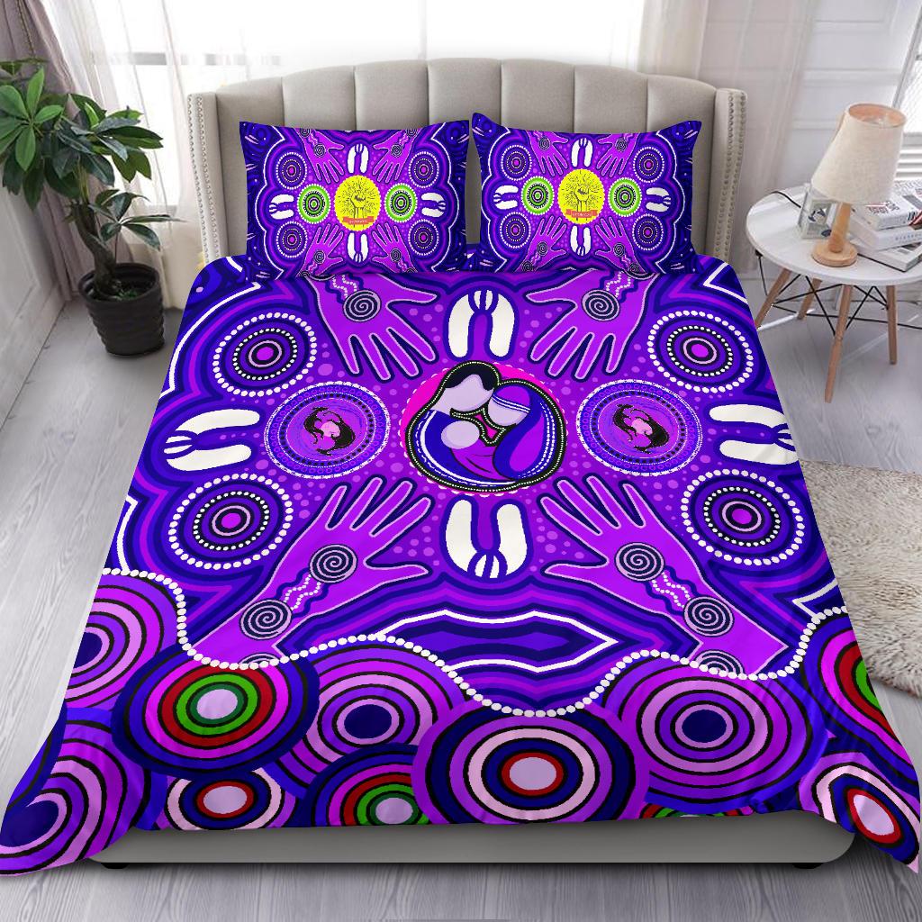 bedding-set-aboriginal-family-with-dot-painting-art-1