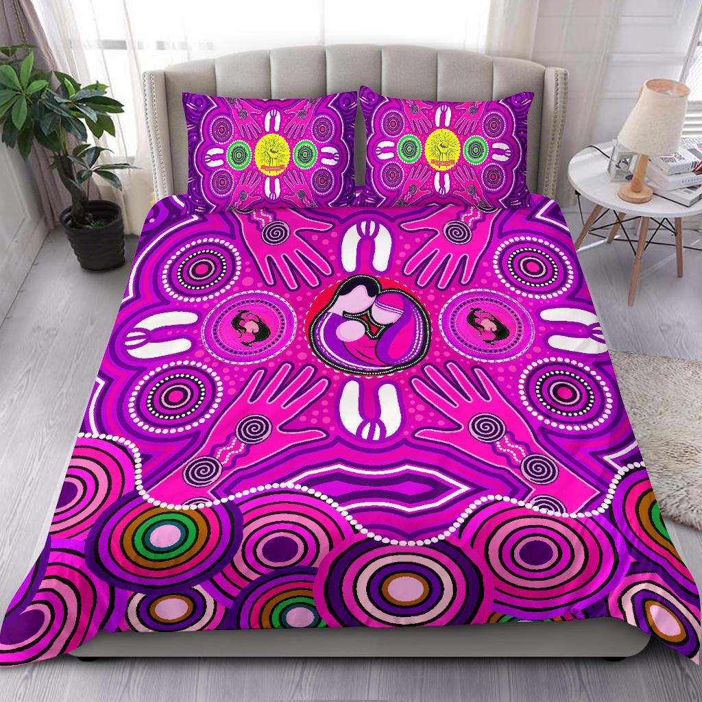 bedding-set-aboriginal-family-with-dot-painting-art